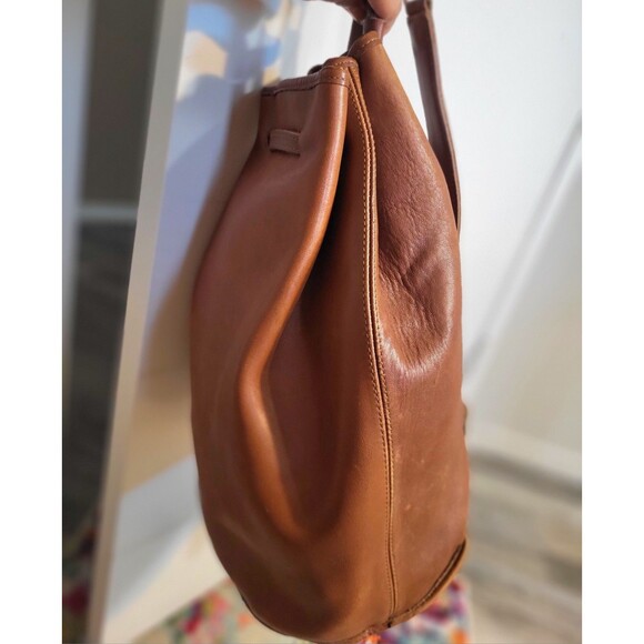 Vintage COACH The Sling Bixby Drawstring Bucket Leather Bucket Hobo British Tan - Picture 9 of 16